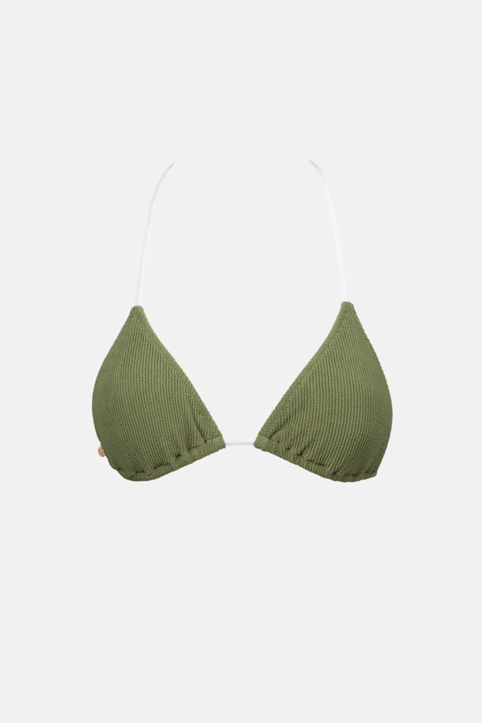 Essential Rib Contrast Slide Tri Top Olive