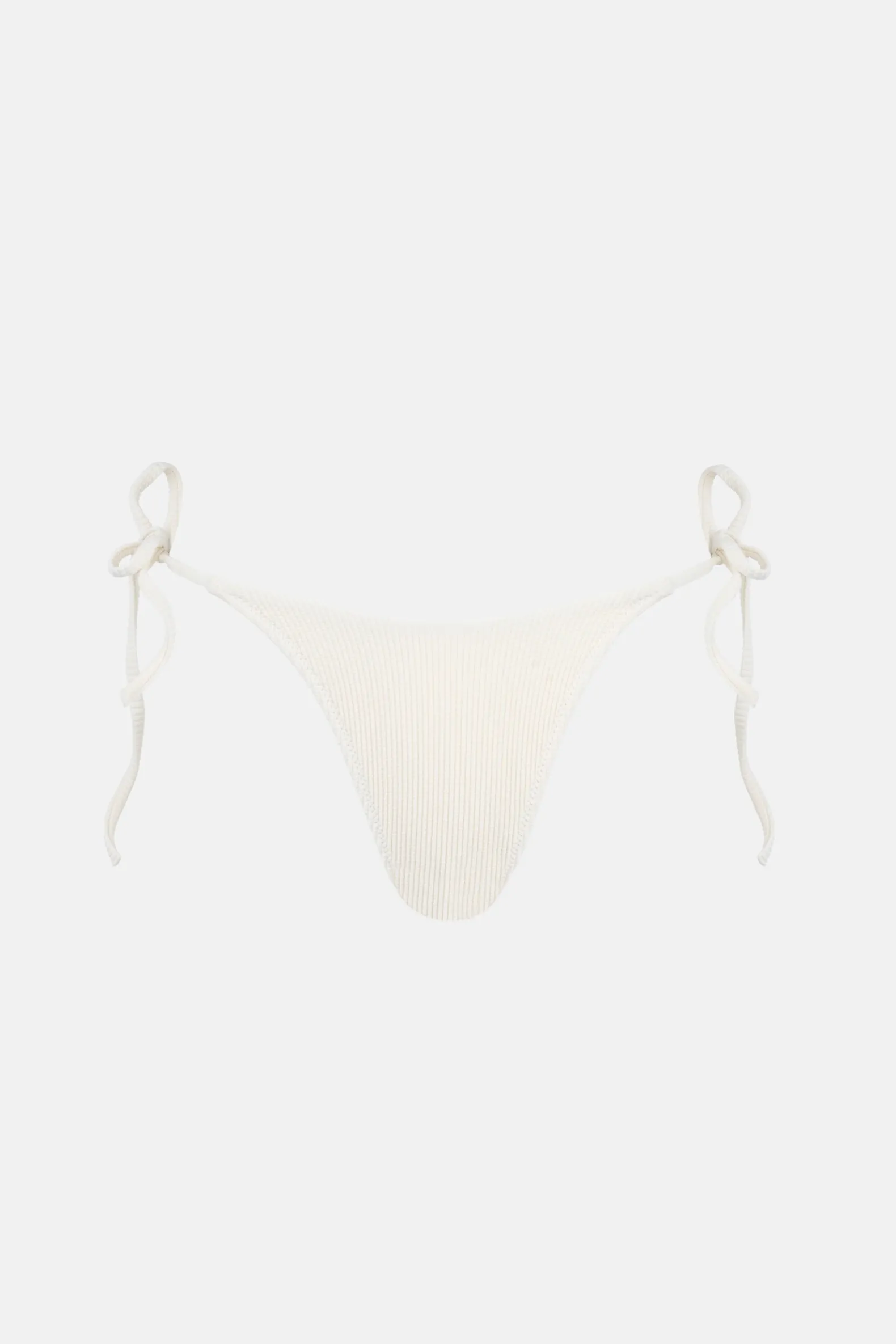 Essential Rib Tie Side Hi Cut Pant Creme