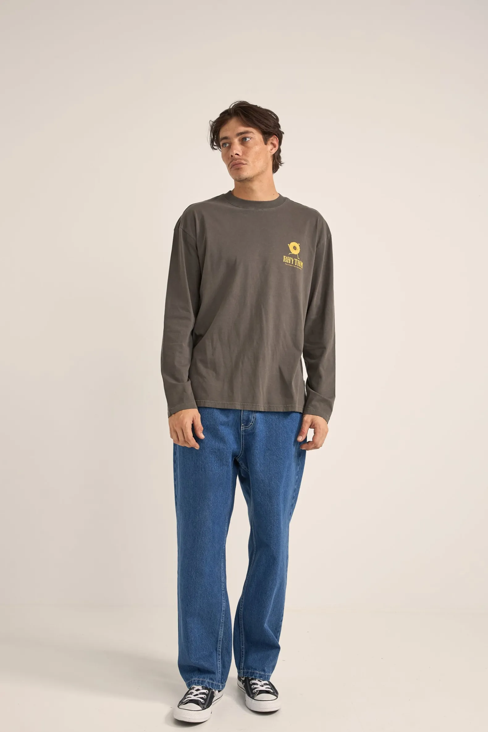 Record Vintage Ls T-Shirt Vinatge Black