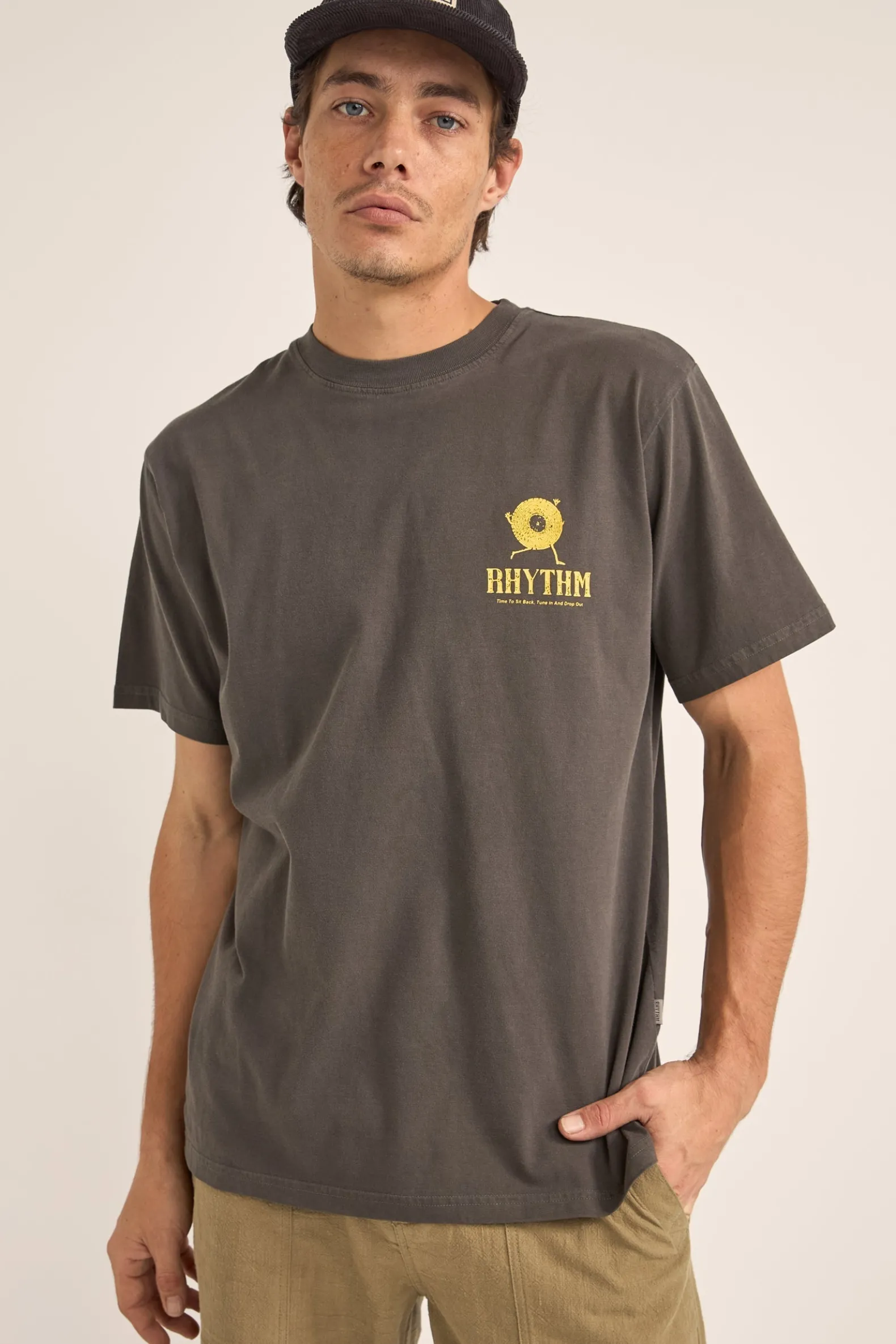 Record Vintage Ss T-Shirt Vintage Black