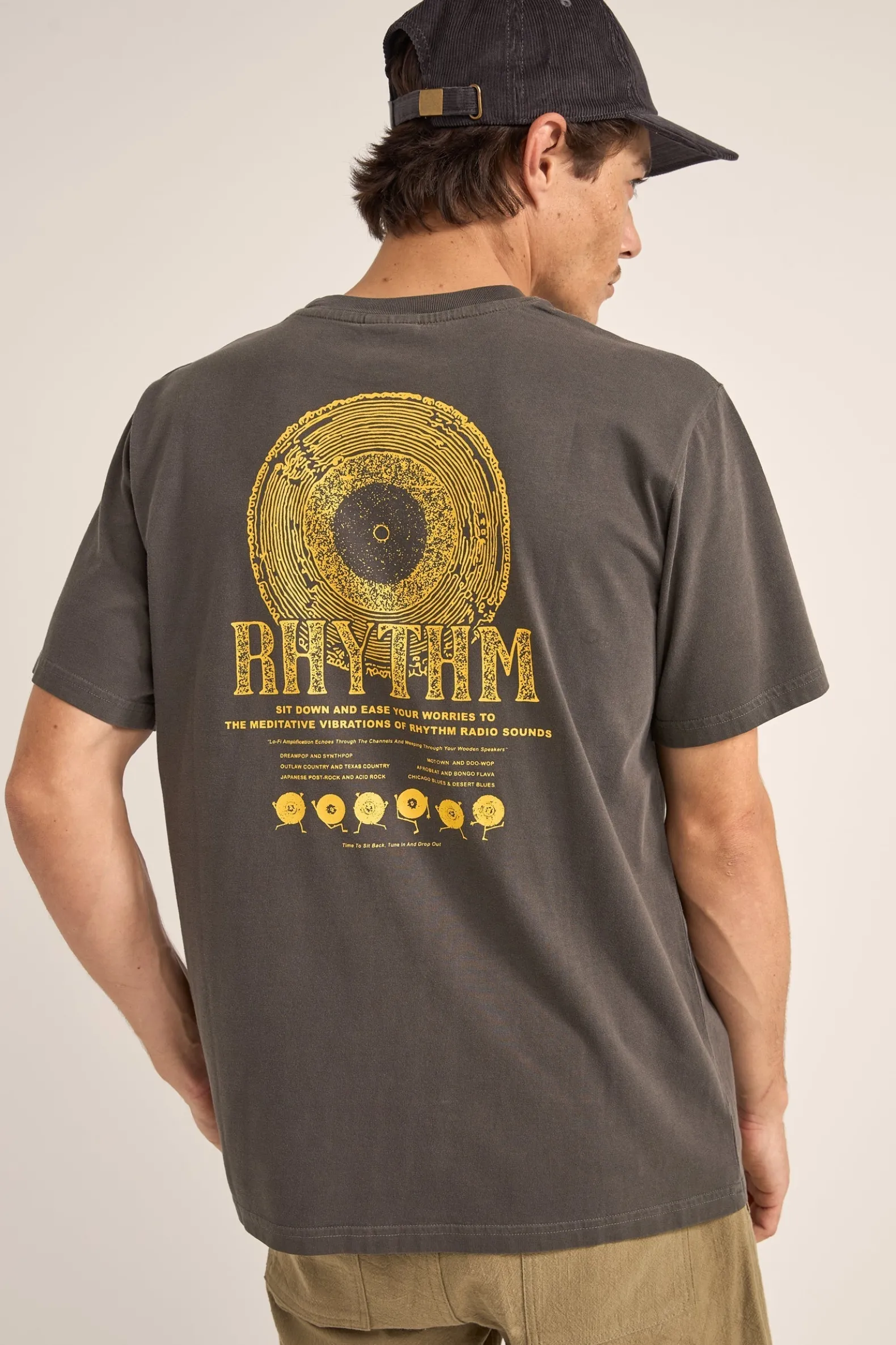 Record Vintage Ss T-Shirt Vintage Black