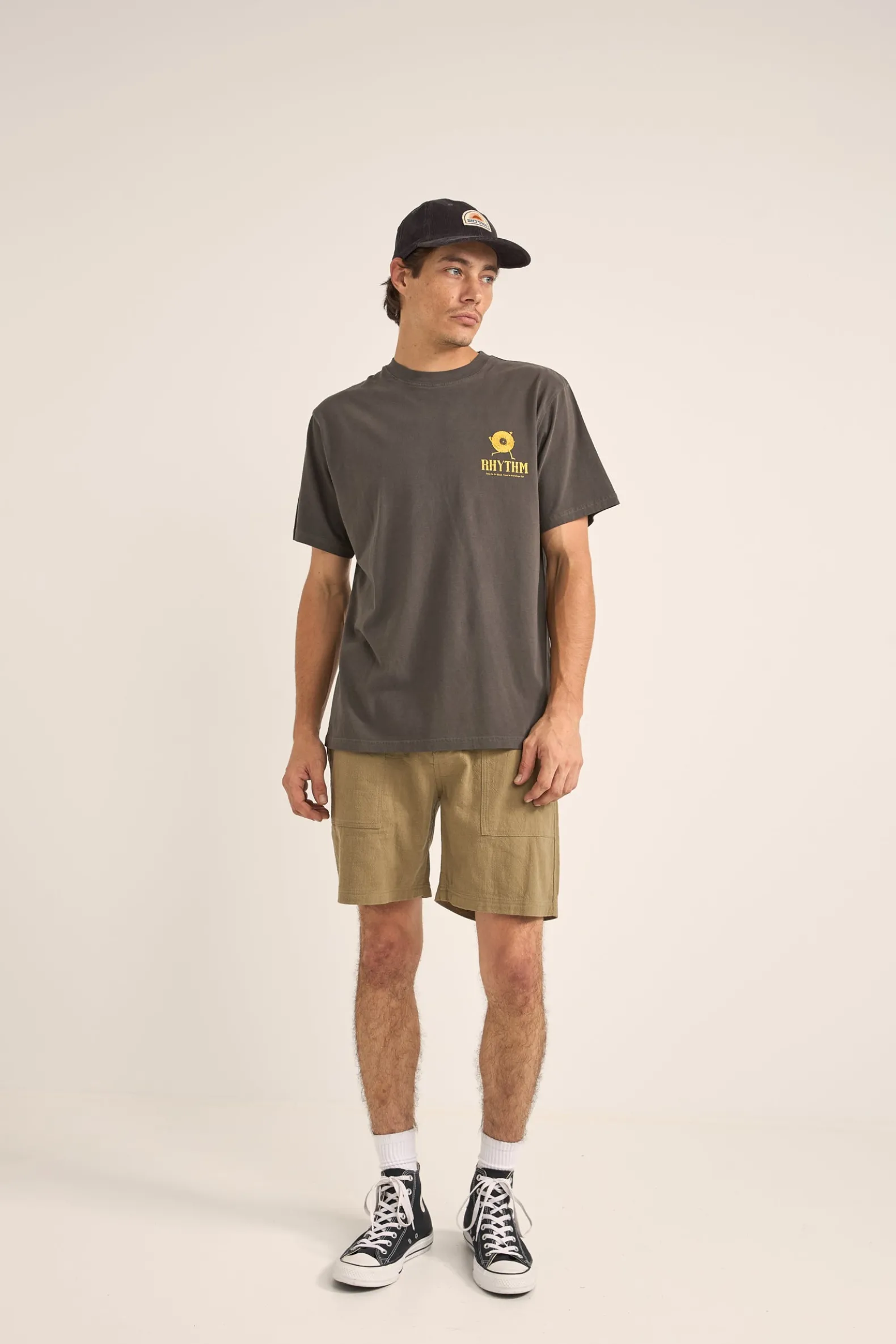 Record Vintage Ss T-Shirt Vintage Black